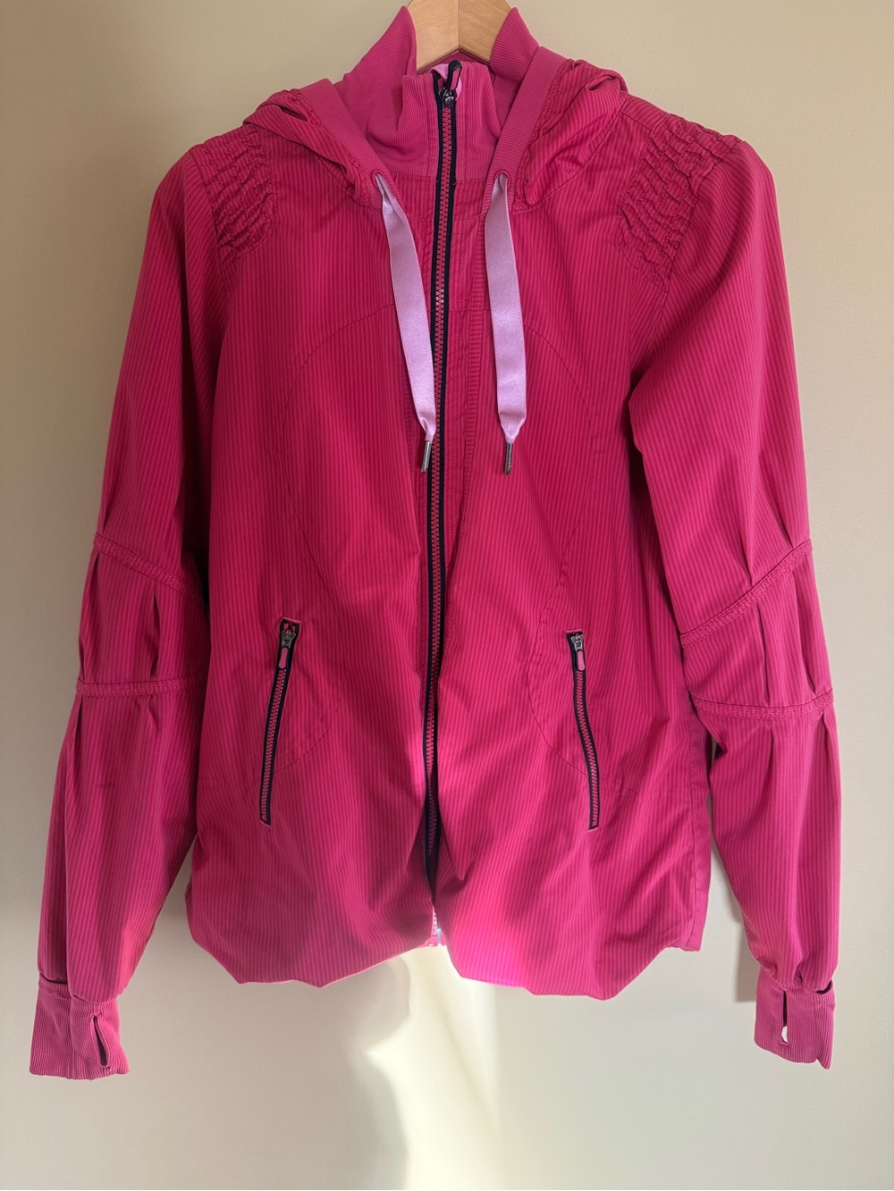 lululemon athletica Bright Fuchsia Hooded Zip Utility Jacket